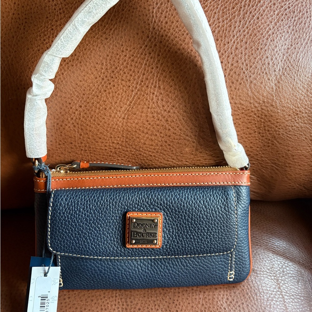 Dooney & Bourke Black and Brown Leather Shoulder Bag